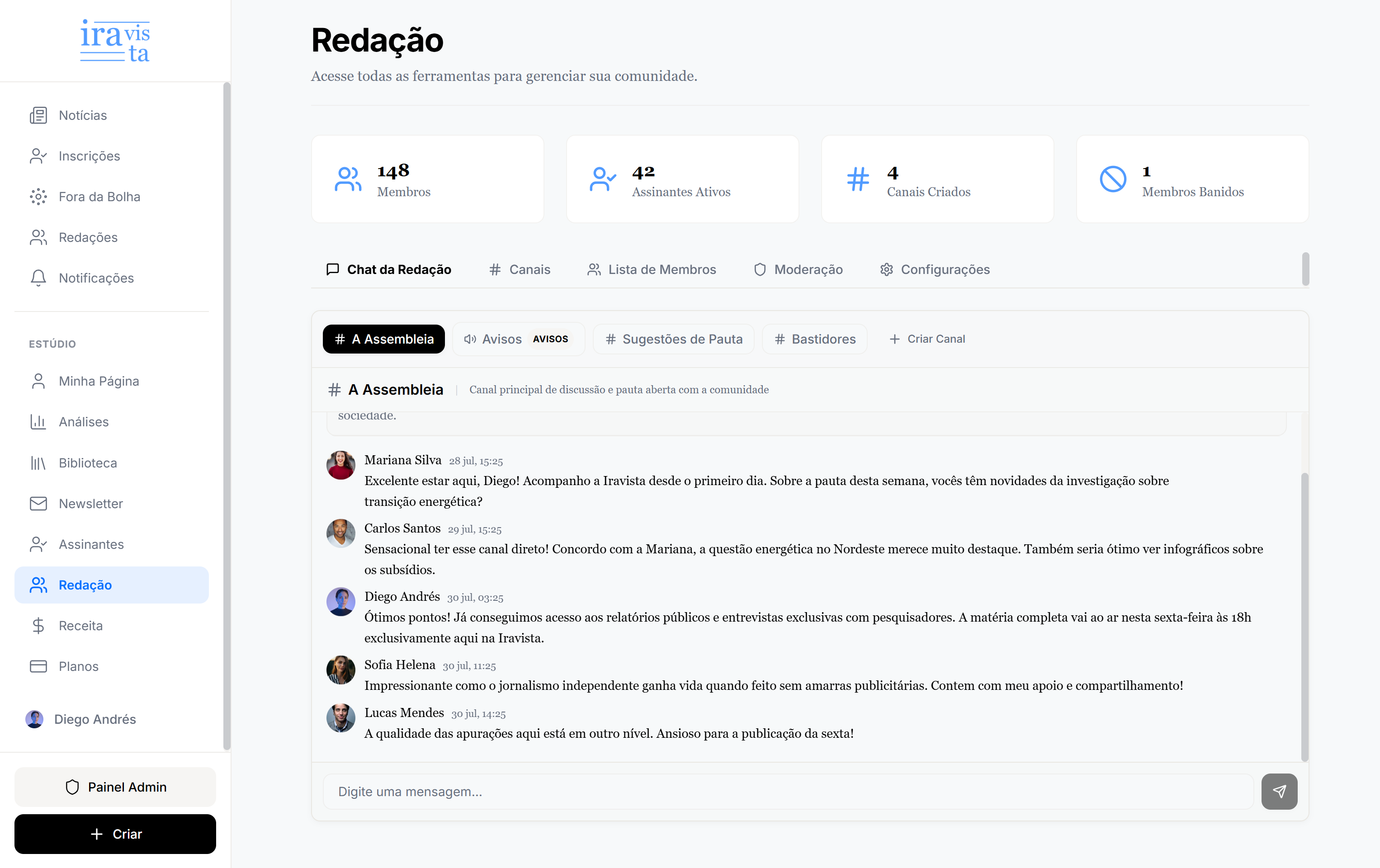 Redação na Iravista